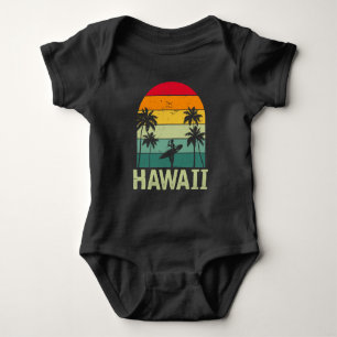 Surfende Hawaï Surfboard Retro Wave Surfer Romper