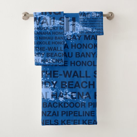 Surfende Hawaii Cutback Hawaiian Surfer - Blauw Bad Handdoek (Insitu)