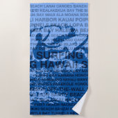 Surfende Hawaii Cutback Hawaiian Surfer Strandlaken (Voorkant)