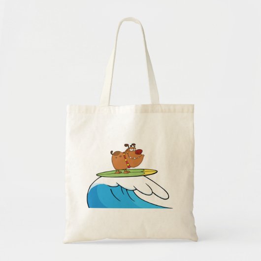 Surfende hond Funny Dog Canvas tas (Voorkant)