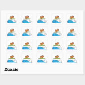 Surfende hond Funny Dog Square Sticker (Vel)
