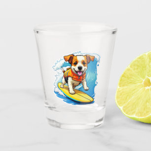 Surfende Hond Shot Glas