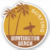 Surfende Huntington Beach Sticker (Voorkant)