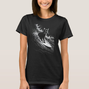 Surfende kat met rug - Coole en grappige kat T-shirt