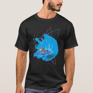 Surfende Kat Watersport Golven Oceaan Surfer Vapor T-shirt