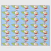 Surfende kerstman cadeaupapier (Vlak)