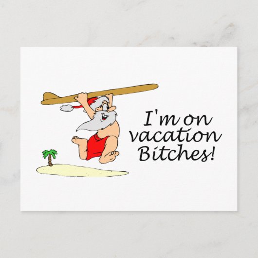 Surfende kerstman feestdagenkaart (Voorkant)