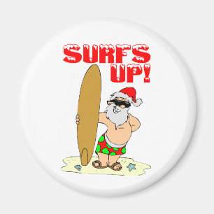 Surfende kerstman magneet