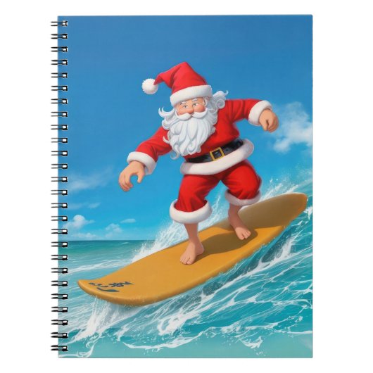 Surfende kerstman notitieboek (Voorkant)