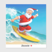 Surfende kerstman sticker (Vel)