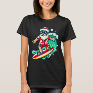 Surfende Kerstman Trocal Kerstvakantie Kerstmis In T-shirt