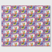 Surfende kerstmis cadeaupapier (Vlak)