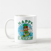 Surfende Leprechaun Hawaiian St Patricks Day Koffiemok (Links)