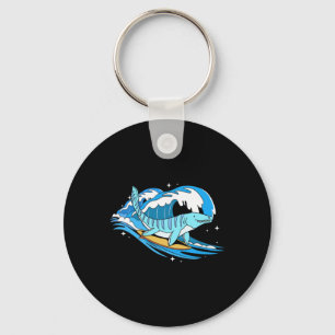 Surfende Mosasaurus Dino Grappige Aquatische Dinos Sleutelhanger