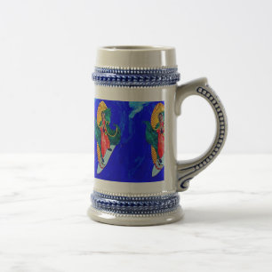 Surfende nonnen op Blue Wave Beer Stein Bierpul