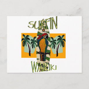 Surfende papegaai briefkaart