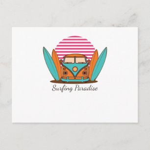 Surfende paradijs briefkaart