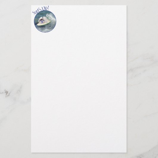 Surfende Pekingees Briefpapier (Voorkant)