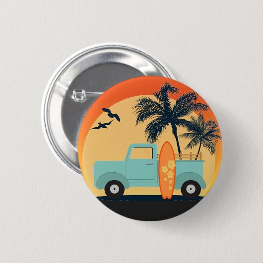 Surfende Retro-Button Ronde Button 5,7 Cm (Voorkant /achterkant)