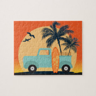 Surfende Retro Jigzaag Puzzle Legpuzzel