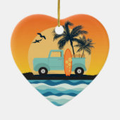 Surfende Retro-keramisch Ornament (Achterkant)