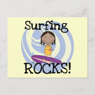 Surfende Rocks African American Girl Tshirts Briefkaart