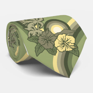 Surfende Safari Hawaiian Hibiscus Necktie Stropdas