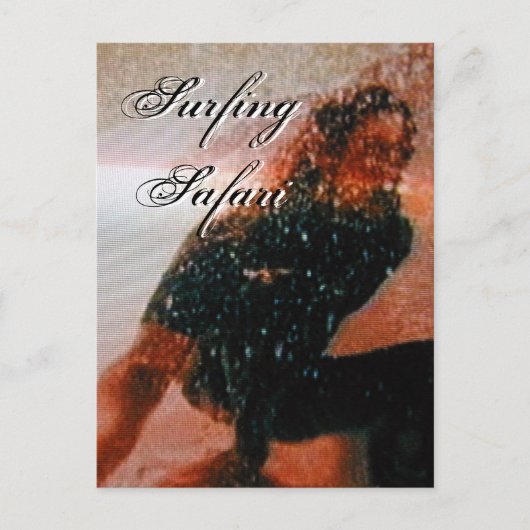 Surfende Safari I Briefkaart - (Voorkant)