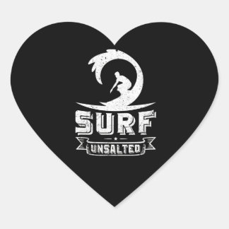 Surfende Surf, ongezouten surfende cadeaus Hart Sticker
