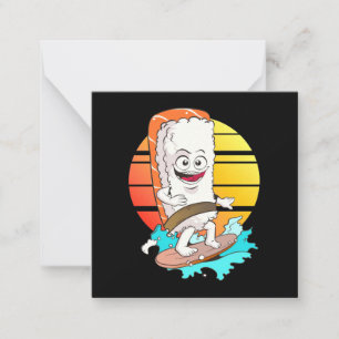 Surfende Sushi Notitiekaartje