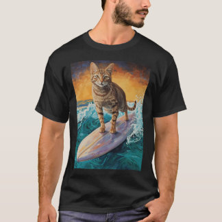 Surfende Tabbykat T-shirt