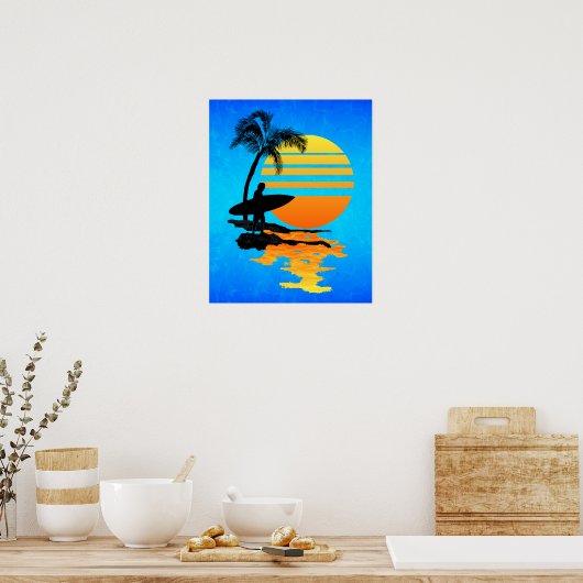 Surfende zonsopgang poster (Keuken)