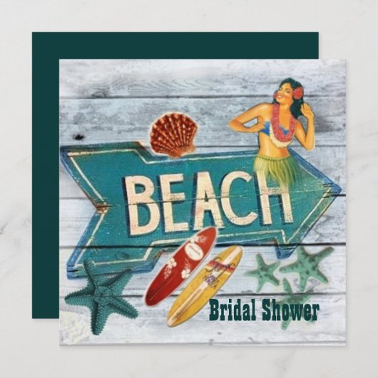 Surfer Aloha Hula Girl hawaii strand vrijgezellenf Kaart (Voorkant / Achterkant)