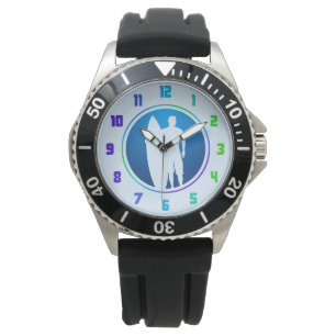 Surfer and Surfboard Watch - surftijdstuk Horloge