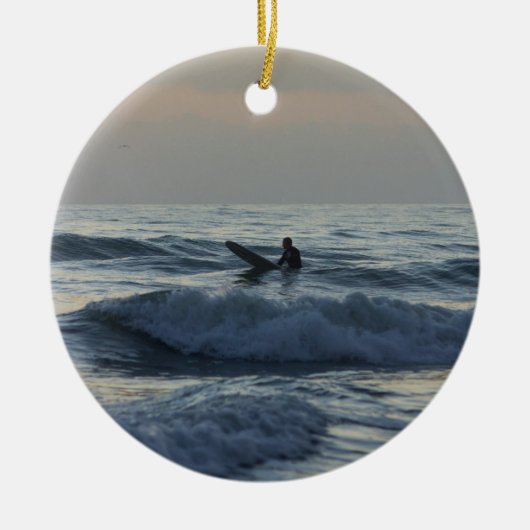 Surfer Awages Keramisch Ornament (Voorkant)