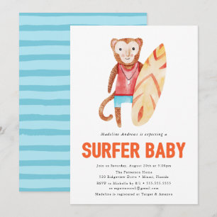 Surfer Baby Geboorteaankondiging Kaart