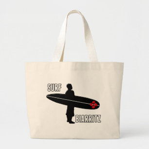 Surfer Biarritz Basque Grote Tote Bag