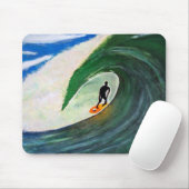 Surfer boven de buisgolf in Hawaii Mousepad Muismat (Met muis)