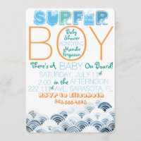 Surfer Boy Baby shower Uitnodiging