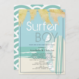 Surfer Boy Surfboards Beach Baby shower per post Kaart