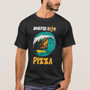 Surfer Boy voor wie houdt van surfen en eten Pizza T-shirt