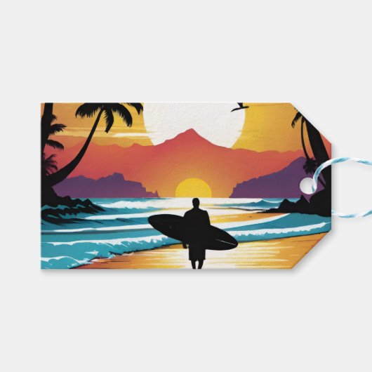 Surfer Cadeaulabel (Voorkant (Horizontaal))