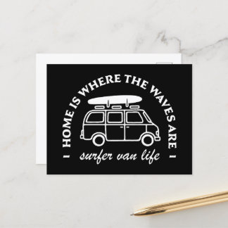 Surfer camper van het leven grappige citaten briefkaart