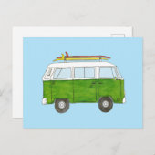 Surfer Campervan Briefkaart (Voorkant / Achterkant)