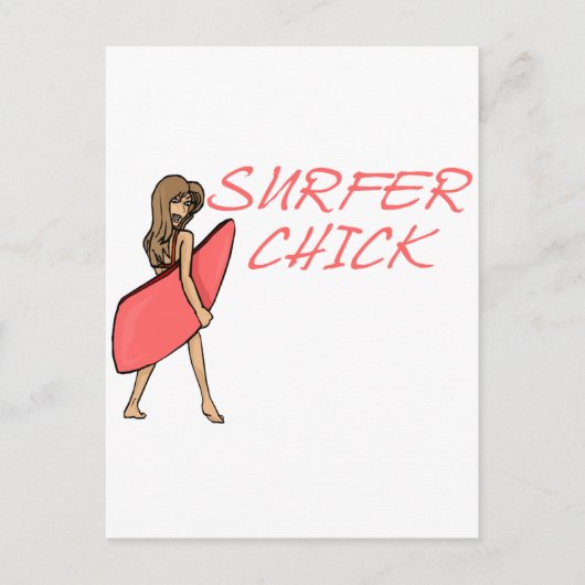 Surfer Chick Briefkaart (Voorkant)