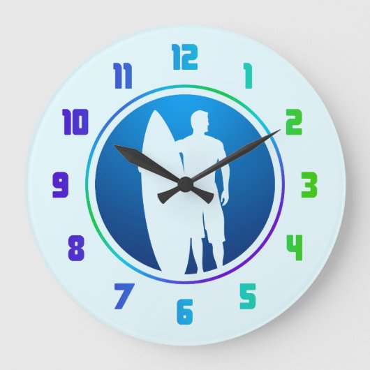 Surfer Clock Grote Klok (Voorkant)