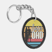 Surfer Dad Vaderdag Tropical Art | Sleutelhanger (Voorkant Links)