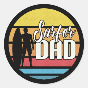 Surfer Dad Vaderdag Tropical Art   STICKER