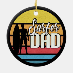 Surfer Dad Vaderdag Tropical Art   Versiering Keramisch Ornament