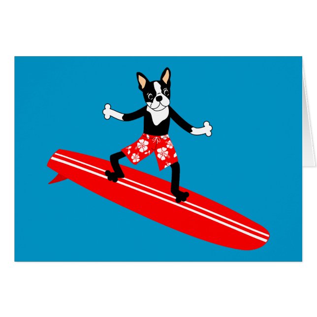 Surfer de Boston Terrier Longboard (Devant horizontal)